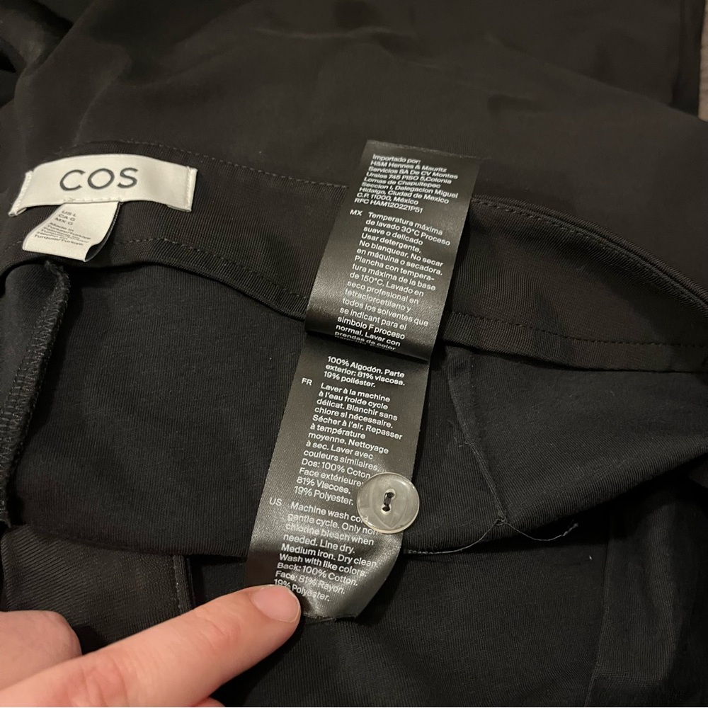 COS Black Wide Leg Cropped Pants - Picture 5 of 5